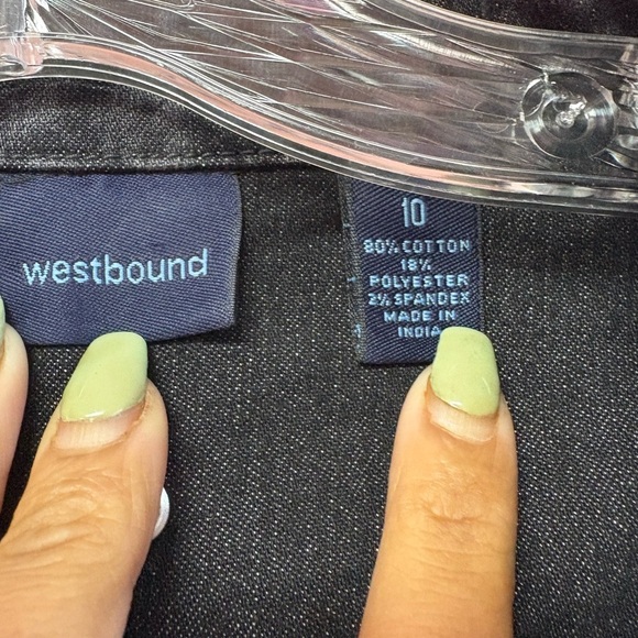 Westbound Black Jean Jacket Rhinestone Embellished - Picture 3 of 5